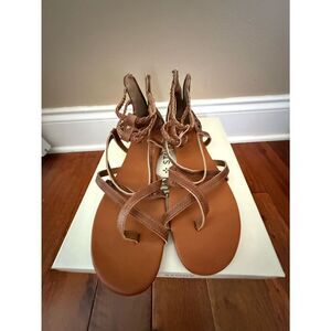 Starla brown Strappy Gladiator Sandals back zipper